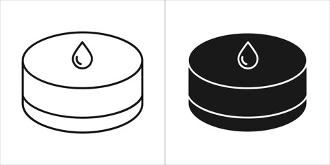 Illustration of a wax warmer with a drop of wax