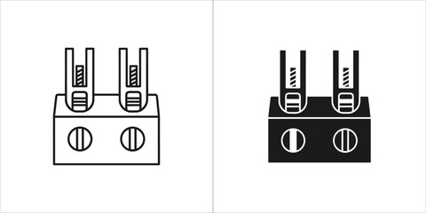 Illustration of a terminal block in black and white