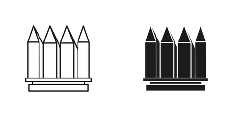 Illustration of colored pencils for art supply