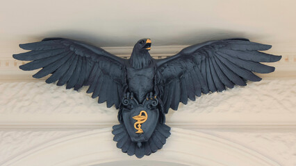 The house with the golden cup and eagle at Nerudova Street in Prague.