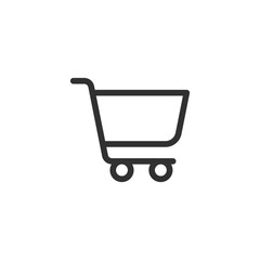 Shopping cart, linear icon. Retail purchase and online store concept. Line with editable stroke.