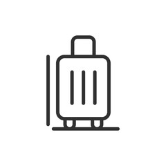 Suitcase, linear icon. Travel luggage and airport baggage. Line with editable stroke.
