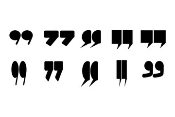 Quotes icon set of quote marks, vector sign design isolated on png 