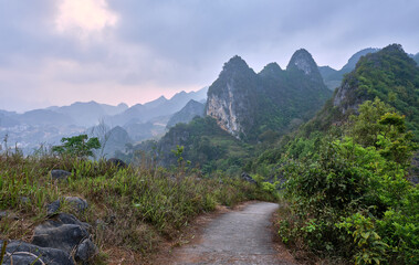 exploring ha giang mountains on a motorbike, in vietnam