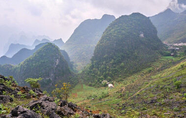 exploring ha giang mountains on a motorbike, in vietnam