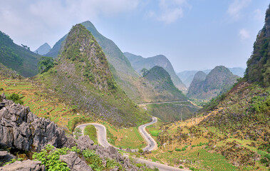 exploring ha giang mountains on a motorbike, in vietnam