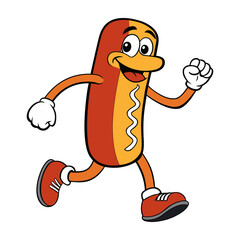 hot dog running a marathon