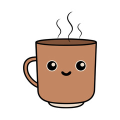 minimalist coffee mug with steam lines