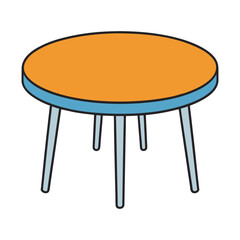 simple line art of a round dining table