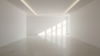 Modern Minimalist Interior Empty Room with Light and Shadow