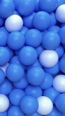 Abstract pattern of blue and white oval shapes