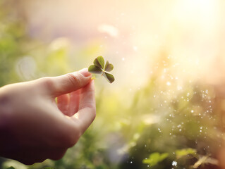 hand holding a plant