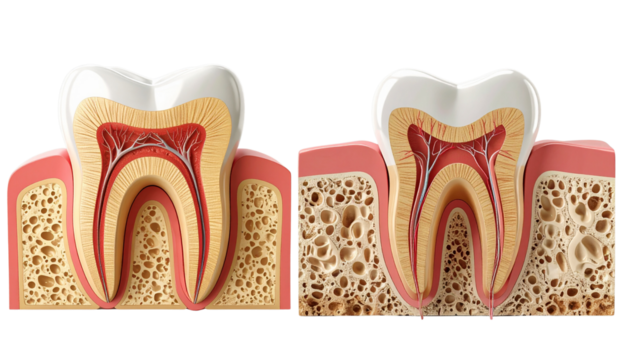 Untitled design - Realistic Cross-Section of Human Molar Tooth Showing Inner Anatomy, Front View, Isolated on Transparent Background