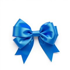Naklejka premium Blue ribbon bow – elegant Hanukkah accent for gifts and festive decor. AI generated. 