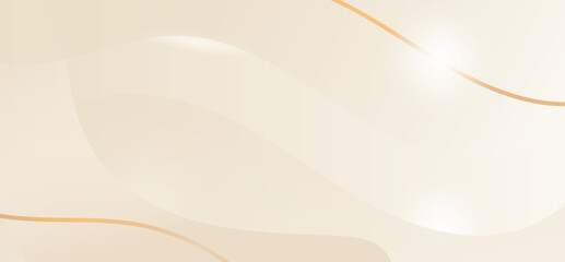 Elegant Cream Abstract Background  Gold Wavy Lines