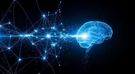 Artificial intelligence brain with neural network connection and data flow