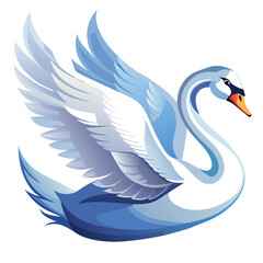 Obraz premium Elegant swan illustration with outstretched wings and graceful neck pose