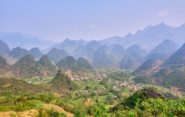 exploring ha giang mountains on a motorbike, in vietnam