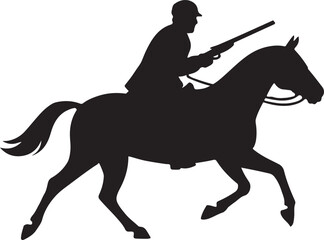 horse rider silhouette vector illustration