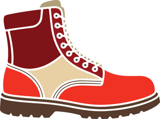 Red boots isolated on transparent background