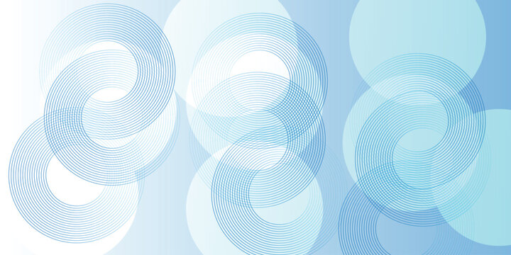 Abstract white background with black circle rings. Futuristic technology concept. Suit for cover, poster, banner, . blue circle lines pattern..