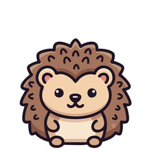Adorable Cartoon Hedgehog with Large Eyes and Spines