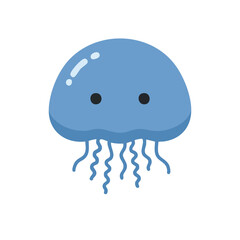 Cute Cartoon Jellyfish with Simple Design