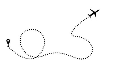 airplane dotted line path
