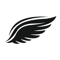 Creative design stylized black wing graphic