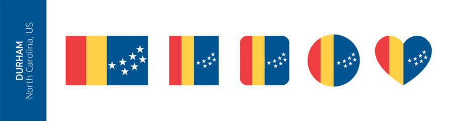 Flag of Durham city, North Carolina, US