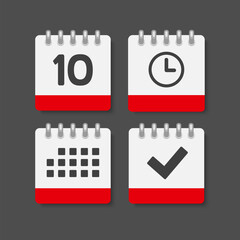 Icon page calendar - 10 day, agenda, check, timer