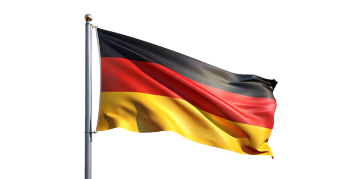 germany flag waving on white transparent background - Powered by Adobe