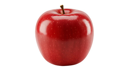 Single Shiny Red Apple Isolated on a Softly Graded Background