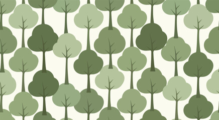 Seamless pattern of green trees forest background for textile wallpaper and wrapping paper design