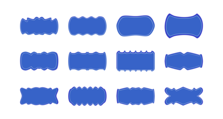 Blue Emblem Pack – Scalloped & Wavy Border Designs
- Minimalist Badge Shapes – Vector Label Templates in Blue"