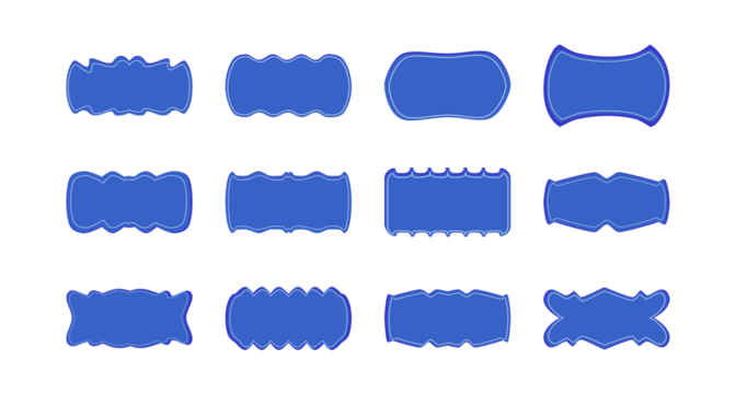 Blue Emblem Pack – Scalloped & Wavy Border Designs
- Minimalist Badge Shapes – Vector Label Templates in Blue"