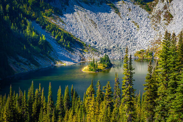 Scenic View of Lake Ann from Maple Pass Summit