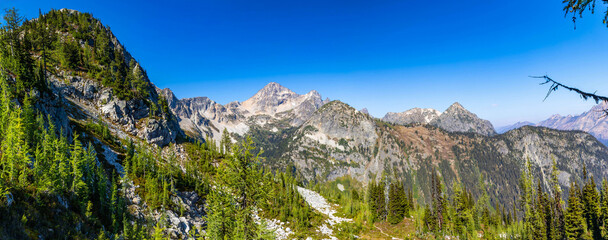 Scenic Mountain Peaks View from Maple Pass Loop Trail