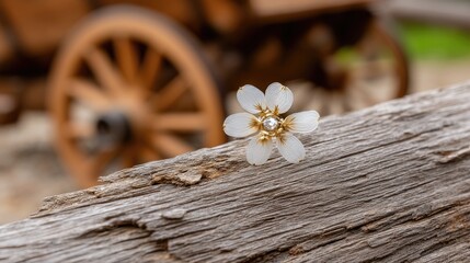 A colorful wreath made of dried flowers is arranged on a weathered wooden background, adding charm to the rustic decor