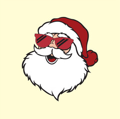 The vector design of the Santa Claus face cartoon costume is very cool and cute, very suitable to be used as a poster.