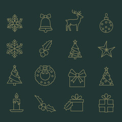 colored christmas icons pack