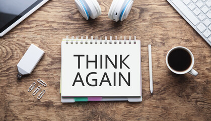 Think Again. Motivational message. Business