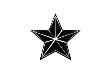 Obraz premium Geometric Black and White Star Symbol Abstract Design Element