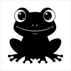 Cute cartoon frog silhouette