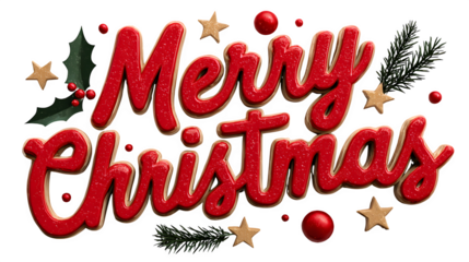merry christmas lettering isolated on white background 