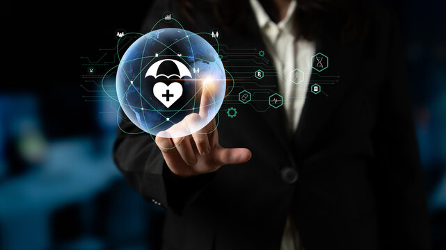 Global healthcare and medical insurance solutions for family protection. Digital technology provides access to health services and insurance worldwide. Motif