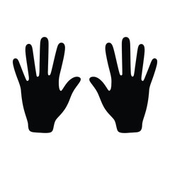 Hand print graphic two palms open fingers spread isolated on