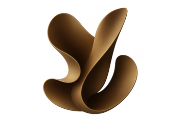 Abstract wavy brown ribbon flowing shape
