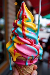 Colorful Melting Ice Cream Summer Treat Photography