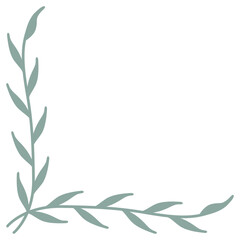 Botanical Corner Frame | Border Element | Leafy Vector Graphic